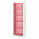 TROFAST Storage combination with boxes, white/light red, 46x30x145 cm