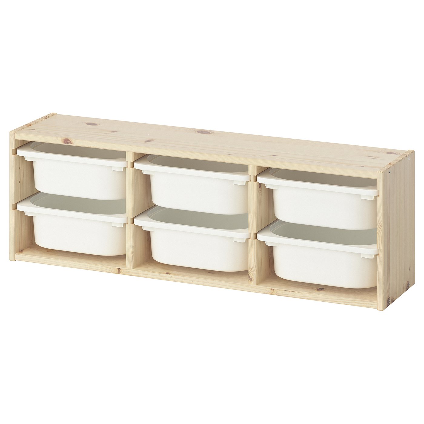 IKEA　シェルフ　TROFAST　キャスター付き　収納ケース付き　ブラウン ② TROFAST wall storage, light white stained pine/white, 93x21x30 cm