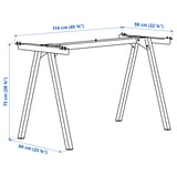 TROTTEN Underframe for table top, white, 120x60x75 cm