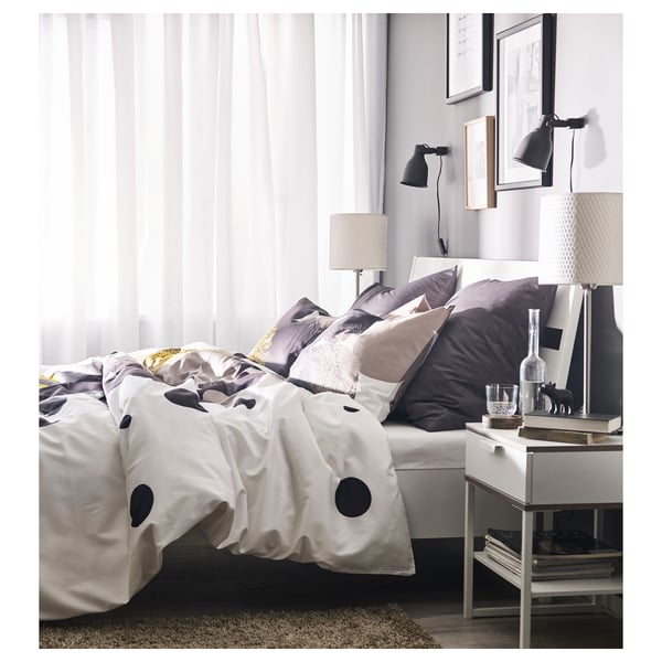 TRYSIL Bedside table white, light grey IKEA