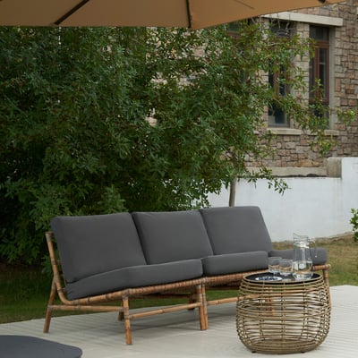 TVARÖ / FRÖSÖN 3-seat modular sofa, outdoor, dark grey