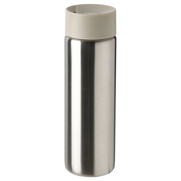 UNDERSÖKA insulated travel mug, stainless steel/beige, 0.4 l IKEA