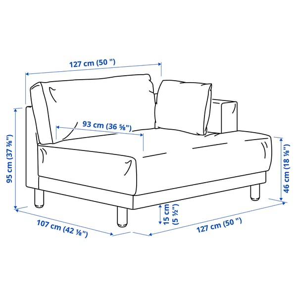 UPPÅKRA 1.5-seat module, with armrest right/Samsala yellow-brown