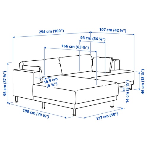 Illustration with measurements for the product: UPPÅKRA.