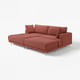 UPPÅKRA 3-seat modular sofa, with chaise longue, left with footstool/Samsala brown-red