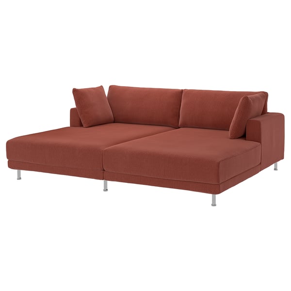 UPPÅKRA 3-seat modular sofa, with chaise longues/Samsala brown-red