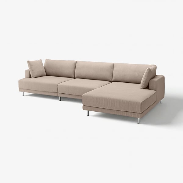 UPPÅKRA 4,5-seat modular sofa, with chaise longue, right/Samsala grey-beige