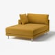 UPPÅKRA Cover chaise longue module, left, Samsala yellow-brown