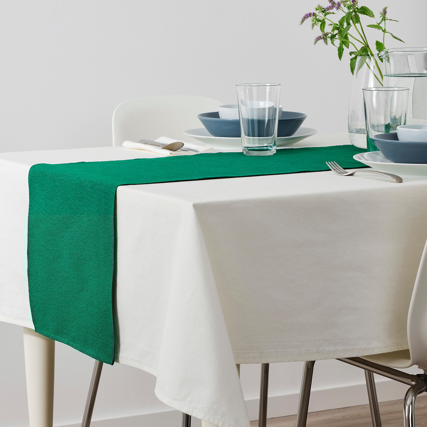 UTBYTT Tablerunner, dark green, 35x130 cm IKEA