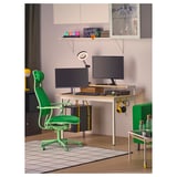 UTVISNING Gaming desk with shelf, ash effect/white, 120x60 cm