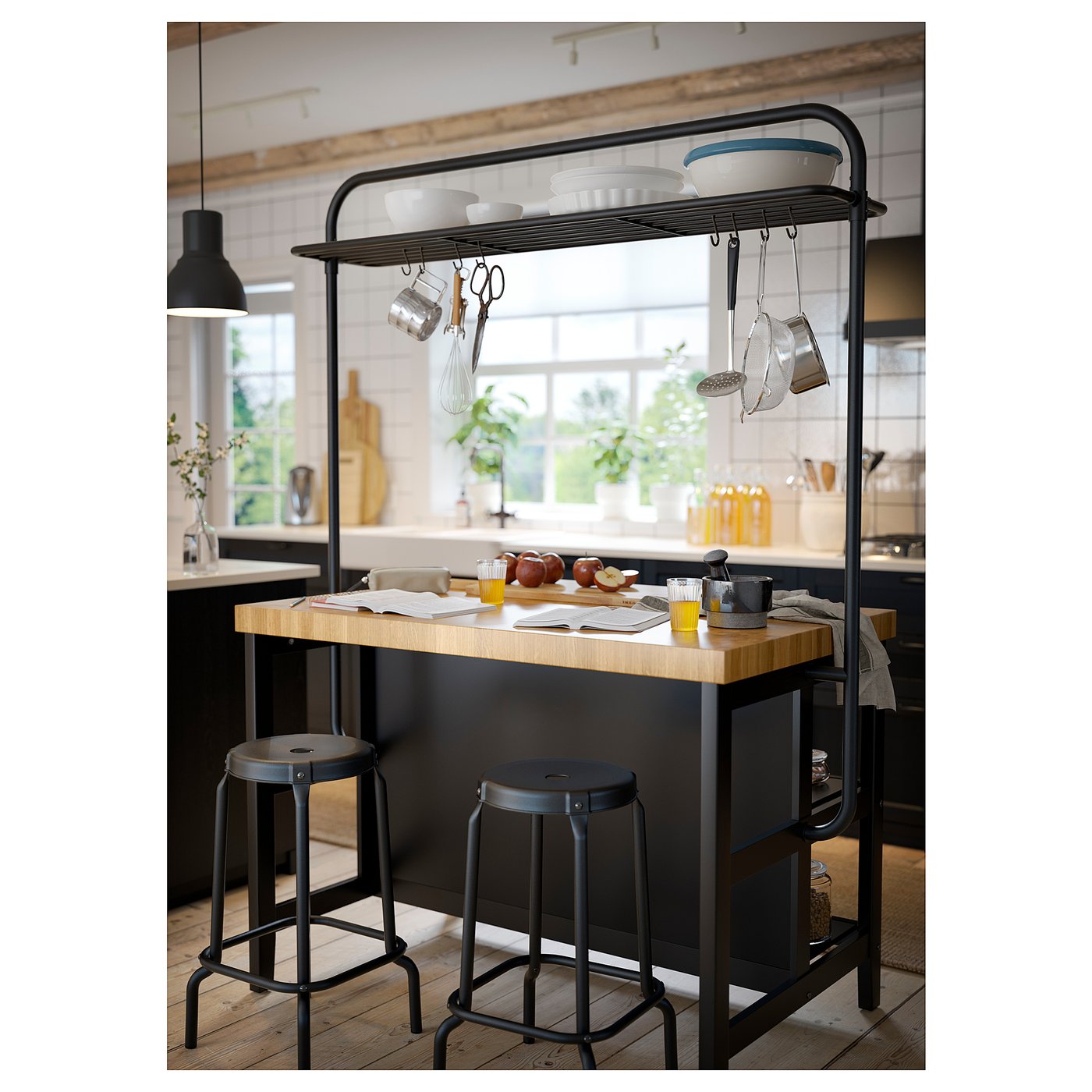 VADHOLMA rack for kitchen island, black - IKEA