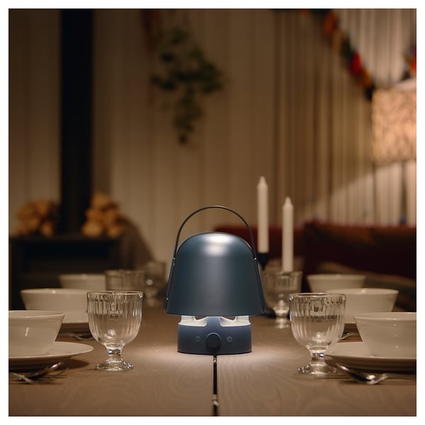 VAPPEBY Bluetooth speaker lamp, outdoor/blue
