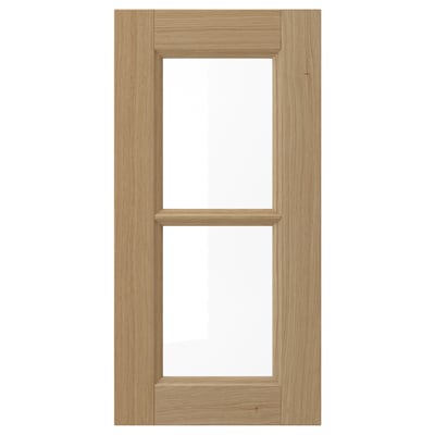 VEDHAMN Glass door, oak, 30x60 cm