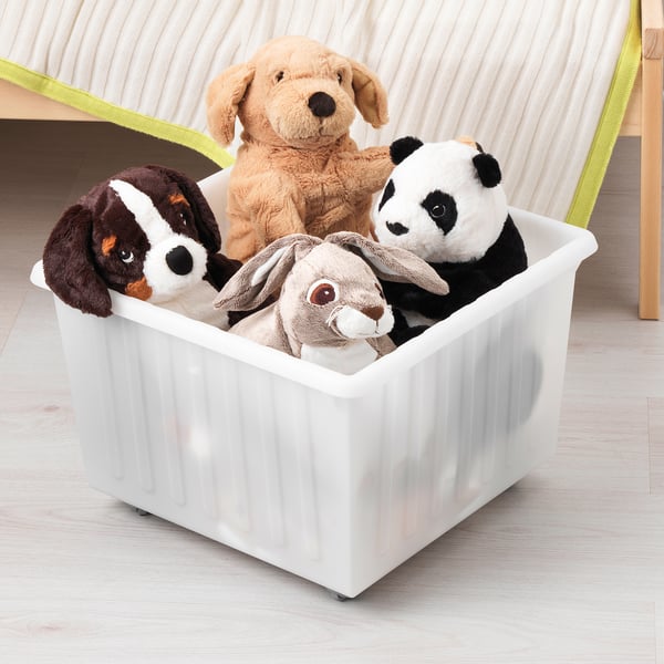 VESSLA Storage crate with castors, white, 39x39 cm