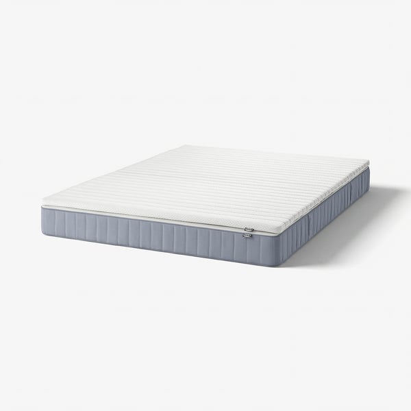 VESTERÖY Mattress and mattress pad, extra firm light blue/Nisseholm white, 150x200 cm