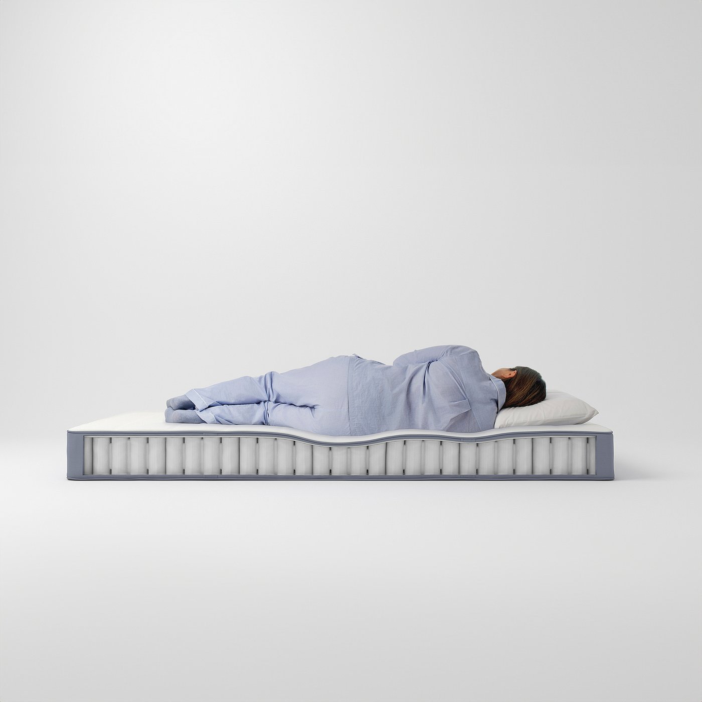 VESTERÖY pocket sprung mattress, firm/light blue, 90x200 cm - IKEA