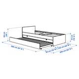VIHALS Bed frame with 1 trundle bed, white/Luröy, 120x200 cm