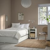 VIHALS Bed frame with 2 storage boxes, white, 120x200 cm