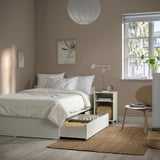 VIHALS Bed frame with 2 storage boxes, white, 120x200 cm