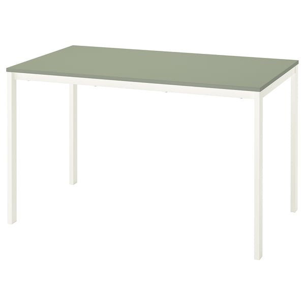 VIHALS Table, green/white, 125x74 cm