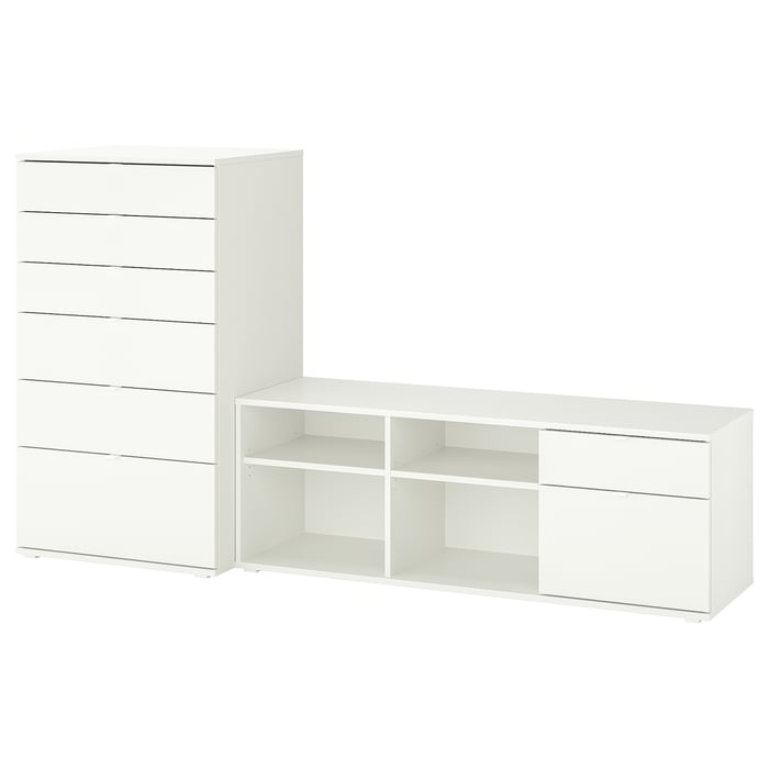 VIHALS TV/storage combination, white, 216x47x120 cm IKEA