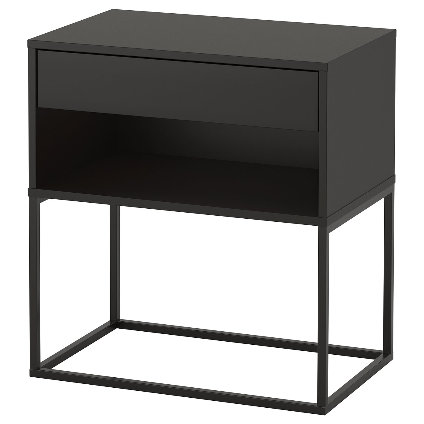 Vikhammer Bedside Table Black Ikea