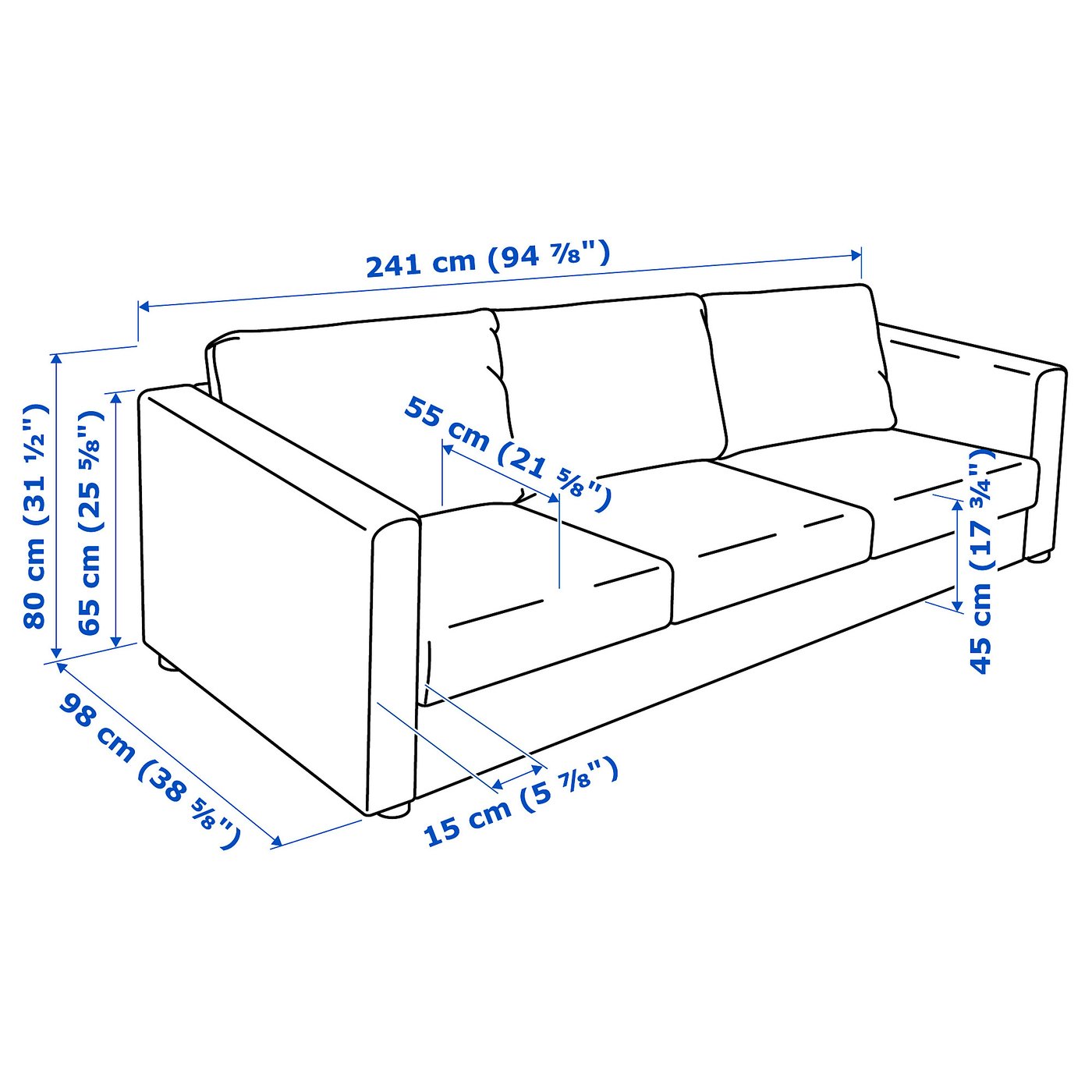 VIMLE 3-seat sofa, Grann/Bomstad black - IKEA
