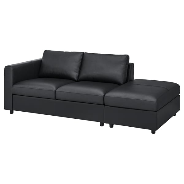 VIMLE 3-seat sofa, with open end/Grann/Bomstad black