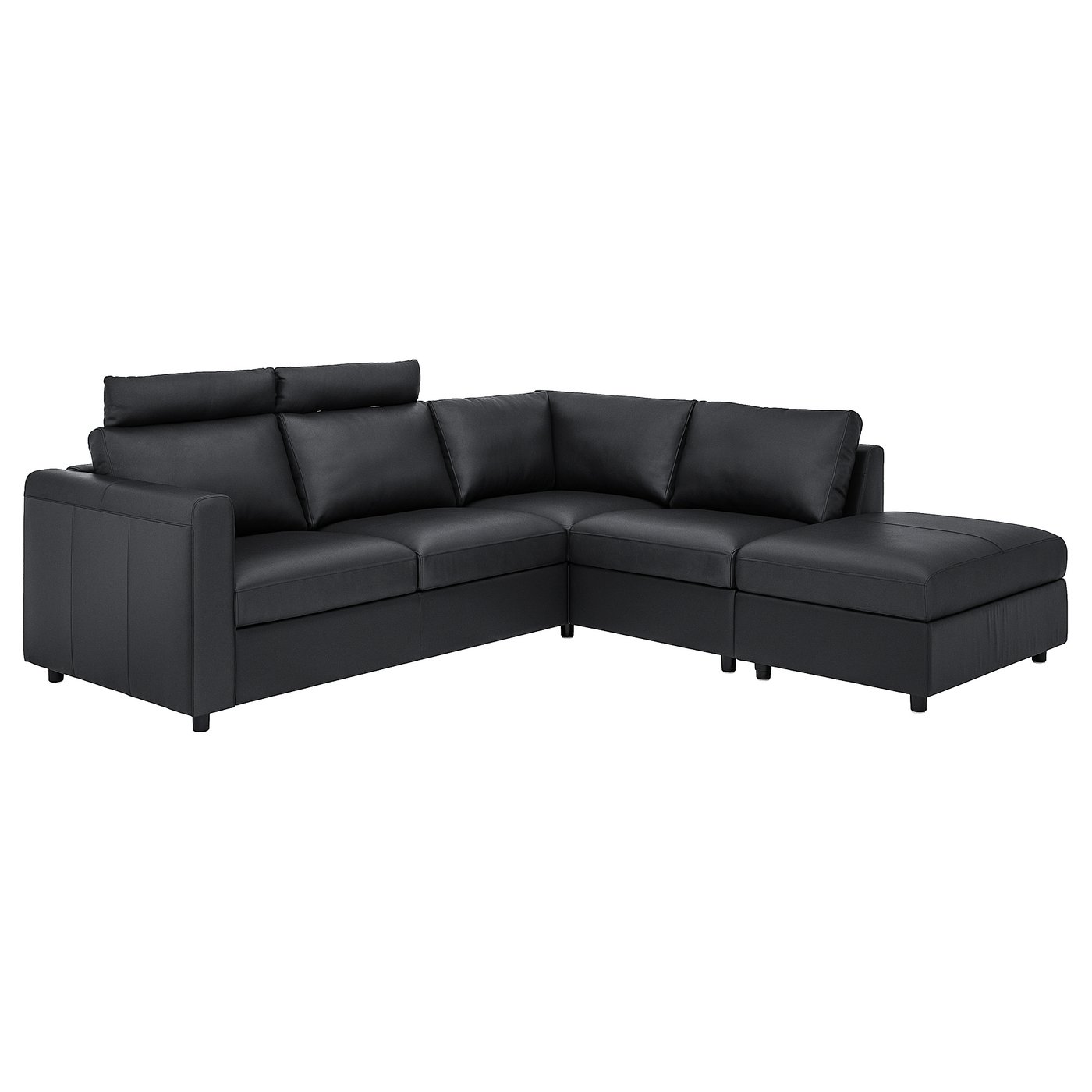 IKEA VIMLE ブラックソファ　美品 VIMLE corner sofa, 4-seat, with open end with headrests/Grann