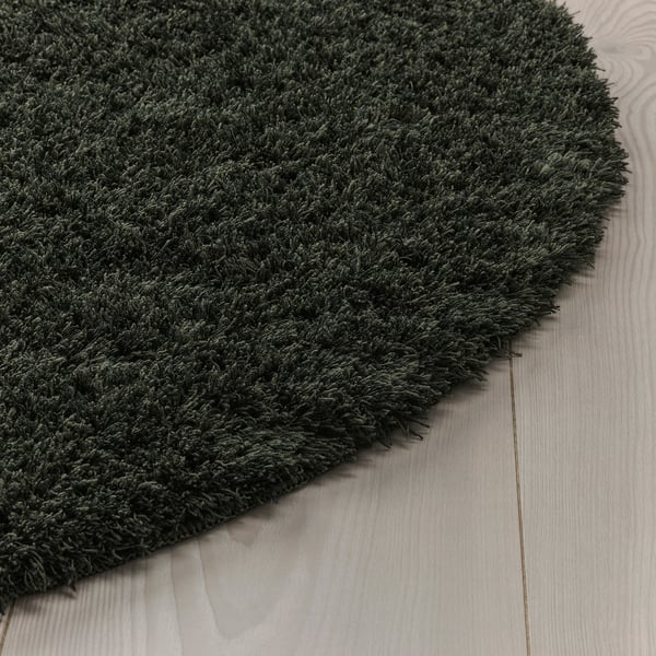 VINDEBÄK Rug, high pile, dark green, 130 cm