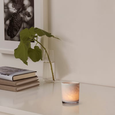 VINDSTILLA Tealight holder, dark beige, 11 cm