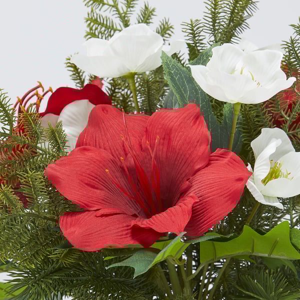 VINTERFINT Artificial potted plant, in/outdoor arrangement/white red, 12 cm