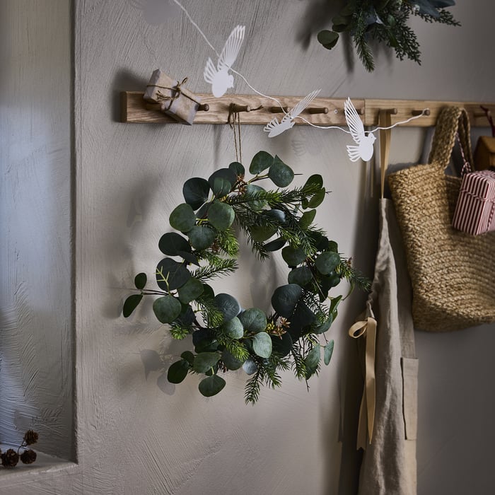 VINTERFINT Artificial wreath in/outdoor eucalyptus IKEA