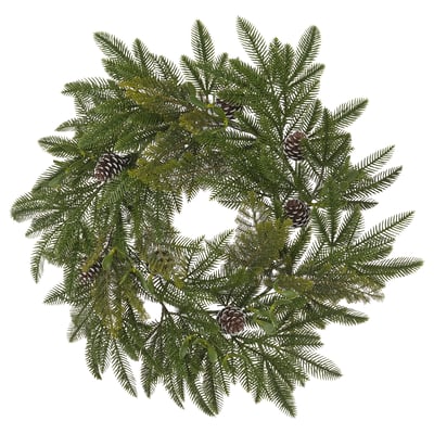 VINTERFINT Artificial wreath, in/outdoor/pine cone green, 60 cm