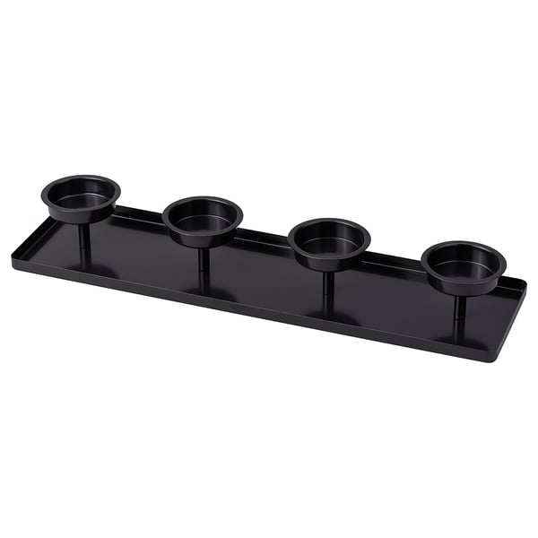 VINTERFINT Candle holder, for 4 candles black, 54x15x7 cm