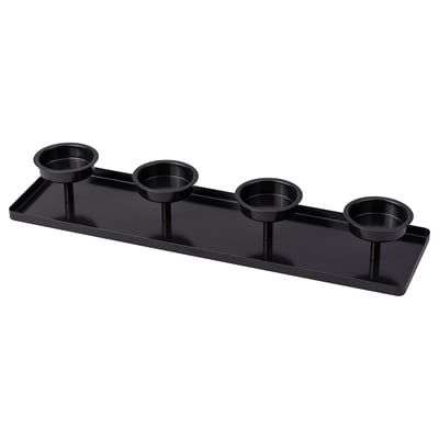 VINTERFINT Candle holder, for 4 candles black, 54x15x7 cm