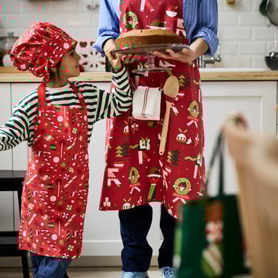 VINTERFINT Children's apron, candy red, 4-7