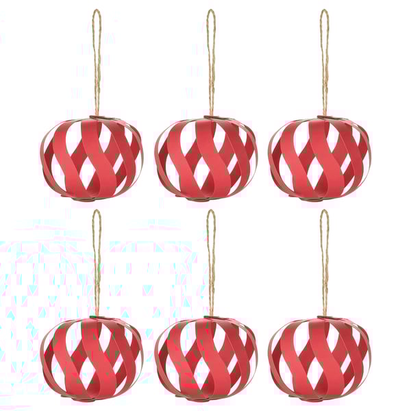 VINTERFINT Tree ornament, bauble paper/red, 8 cm