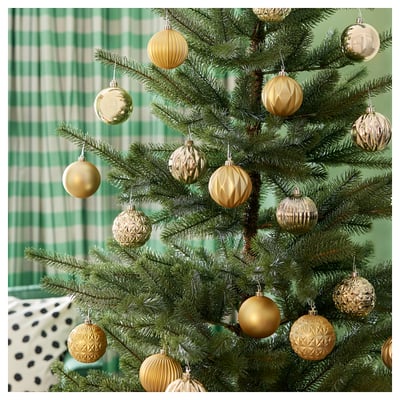 VINTERFINT Tree ornament in bag, set of 20, bauble gold-colour, 7 cm