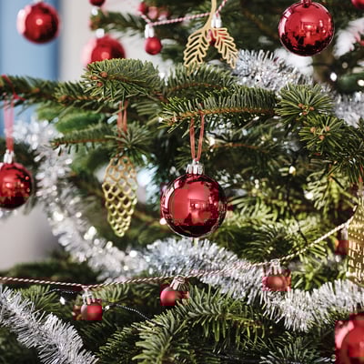 VINTERFINT Tree ornament in bag, set of 20, bauble red