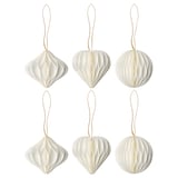 VINTERFINT Tree ornament set of 6, mixed shapes white