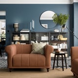 VISKAFORS 1,5-seat armchair, Högalid brown/brown