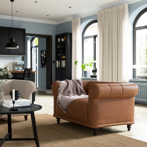 VISKAFORS 1,5-seat armchair, Högalid brown/brown