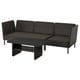 VITTSKÄR 3-seat conversation set, outdoor/plastic rattan dark grey