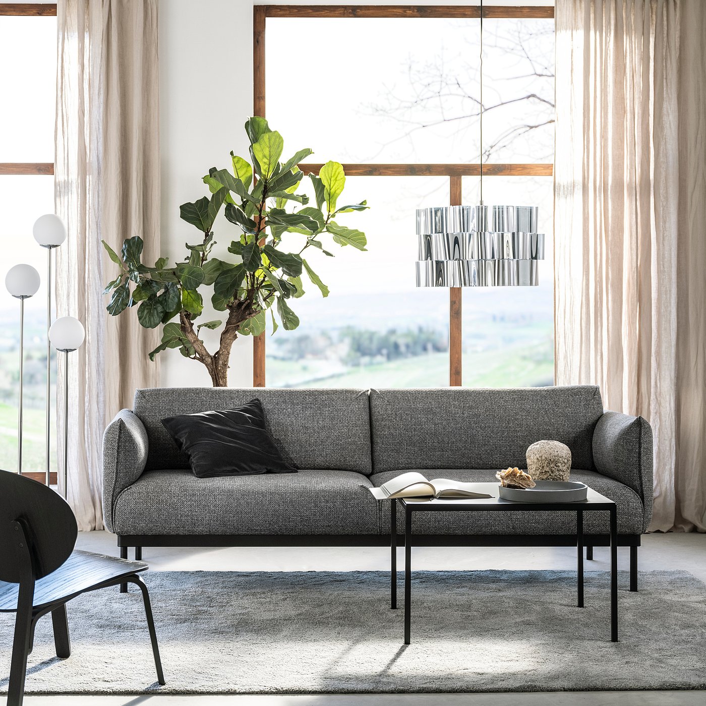 ÄPPLARYD 에플라뤼드 3인용소파, 레이데 그레이/블랙 - IKEA