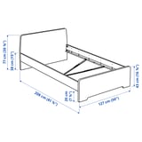 ASKVOLL 아스크볼 침대+헤드, 화이트/루뢰위, 120x200 cm