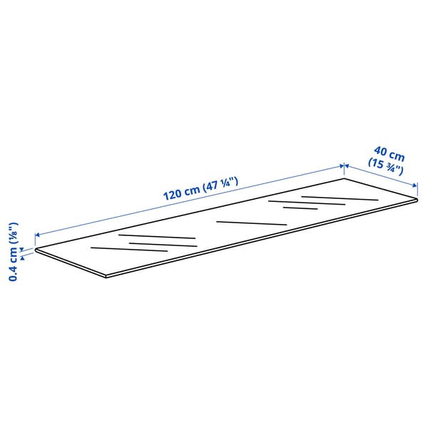 BESTÅ 베스토 상단패널, 유리/화이트, 120x40 cm