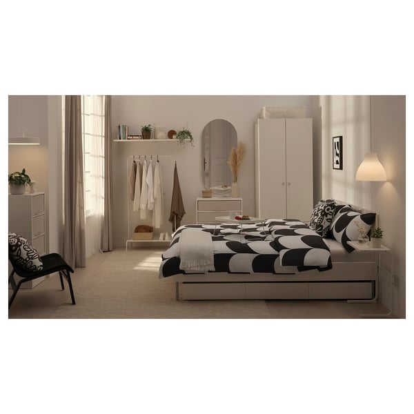 BRUKSVARA 브룩스바라 보조테이블, 화이트, 42x30 cm