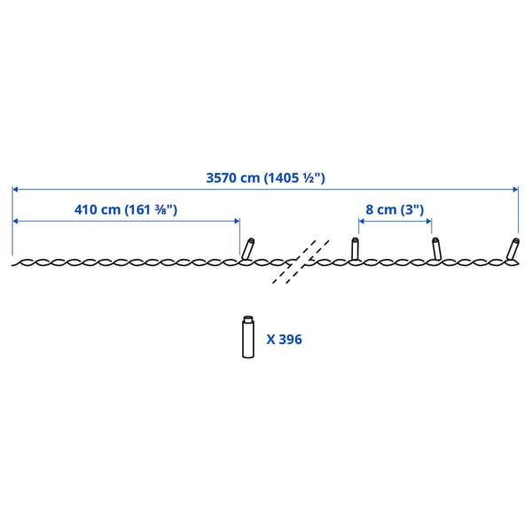 GETKÅL 예트콜 LED체인조명, 조절 가능 색상 실외용, 35.7 m