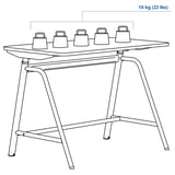 GLADHÖJDEN 글라드회이덴 높이조절책상, 화이트, 100x60 cm